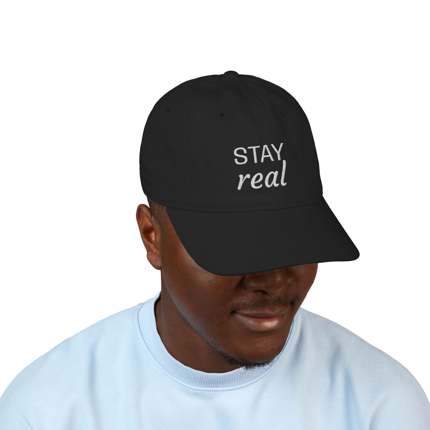 Stay Real - Embroidered Organic Cotton Cap